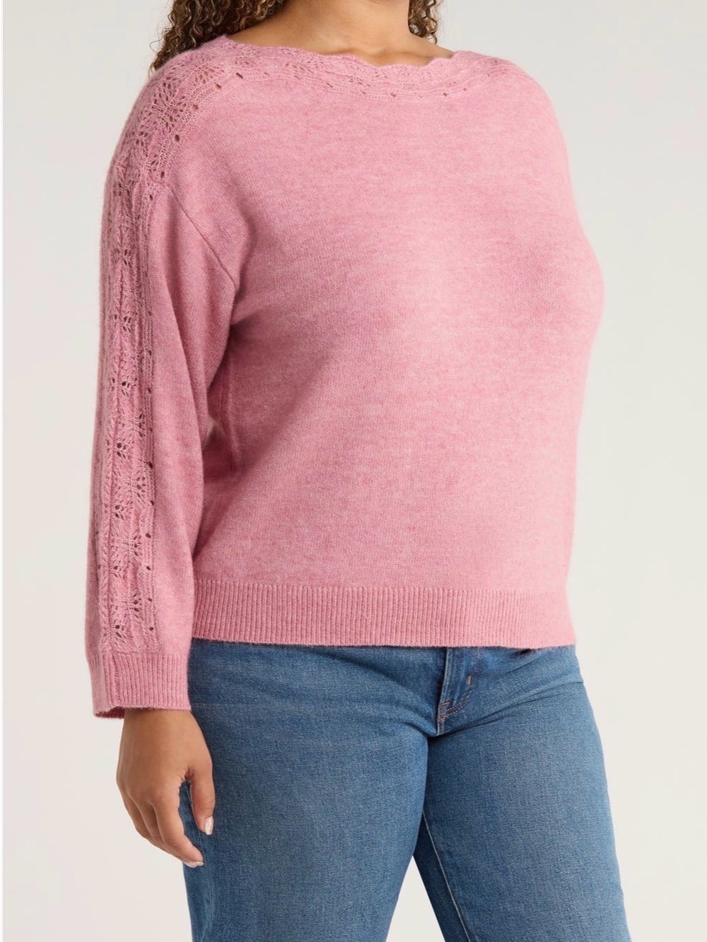 Wit & Wisdom Rose Pink Knit Boatneck Detailed Sweater Women’s Size 3X